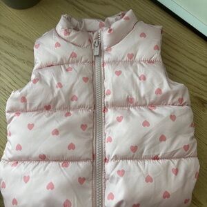 Old Navy INFANT Pink Heart Puffer Vest